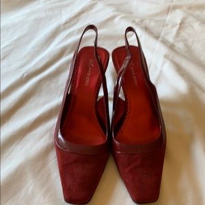 Anne klein suede and patent leather heels